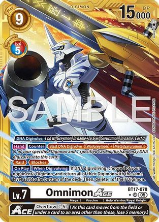 Image of Omnimon ACE (Gold Border) (BT17-078) - Advanced Booster Digimon Generation Foil