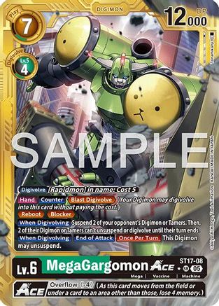 Image of MegaGargomon ACE (Gold Border) (ST17-08) - Advanced Booster Digimon Generation Foil