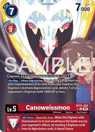 Image of Canoweissmon (Alternate Art) (BT21-022) - Advanced Booster Digimon Generation Foil