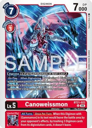 Image of Canoweissmon (Reprint) (BT21-022) - Advanced Booster Digimon Generation Foil