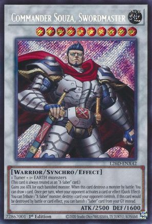 Image of Commander Souza, Swordmaster (Secret Rare) (L26D-ENX42) - Legendary Modern Decks 2026 1st Edition