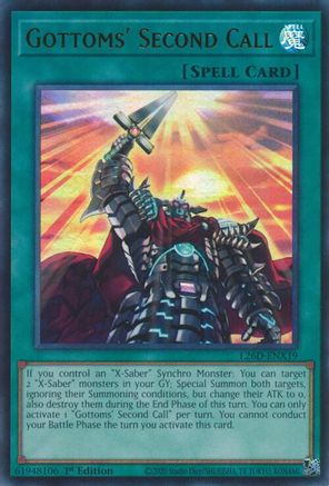 Image of Gottoms' Second Call (Ultra Rare) (L26D-ENX19) - Legendary Modern Decks 2026 1st Edition