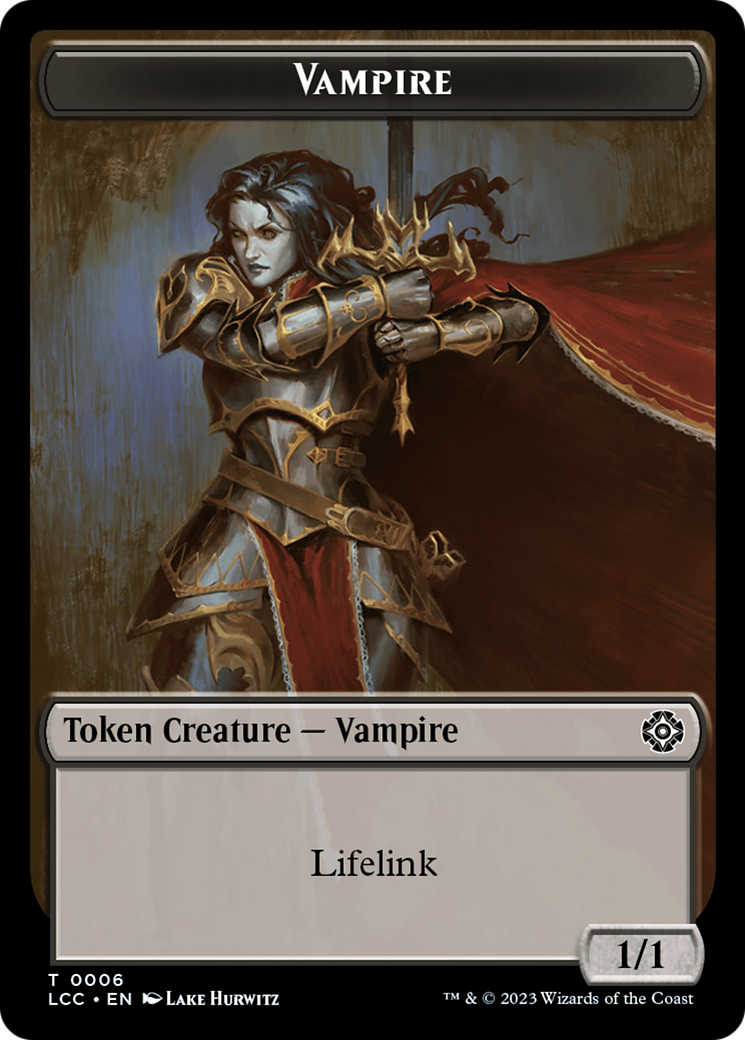Image of Vampire (0006) // Vampire Demon Double-Sided Token [The Lost Caverns of Ixalan Commander Tokens]
