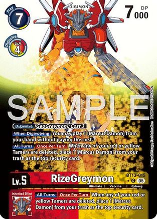 Image of RizeGreymon - BT13-015 (Alternate Art) (BT13-015) - Advanced Booster Digimon Generation Foil