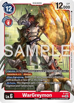 Image of WarGreymon - P-182 (Reprint) (P-182) - Advanced Booster Digimon Generation Foil