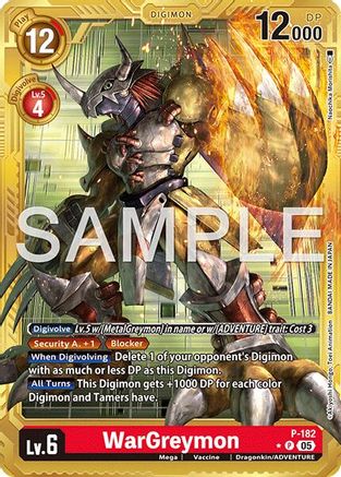 Image of WarGreymon - P-182 (Gold Border) (P-182) - Advanced Booster Digimon Generation Foil