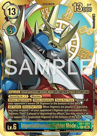 Image of Imperialdramon: Fighter Mode - AD1-024 (Rare Pull) (AD1-024) - Advanced Booster Digimon Generation Foil
