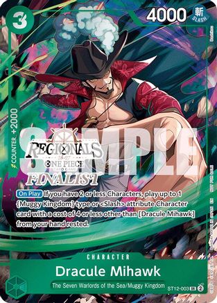 Image of Dracule Mihawk (Regionals Finalist Card Set 26-27) (ST12-003) - One Piece Promotion Cards Foil