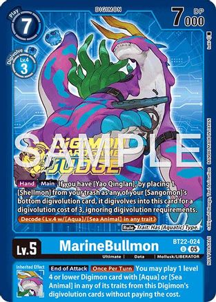 Image of MarineBullmon (Judge Pack 9) (BT22-024) - Cyber Eden Foil