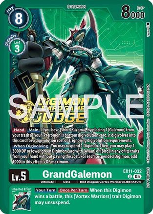 Image of GrandGalemon (Judge Pack 9) (EX11-032) - Dawn of Liberator Foil