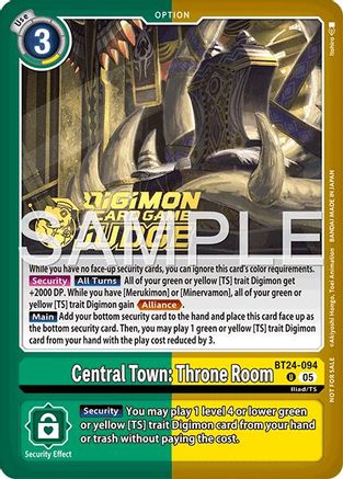 Image of Central Town: Throne Room (Judge Pack 9) (BT24-094) - Time Stranger Foil