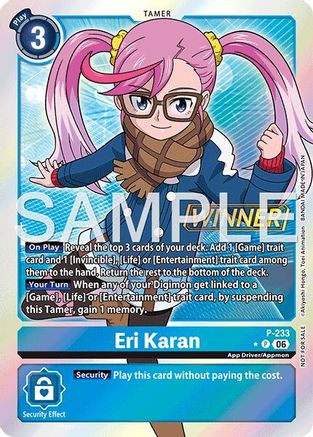 Image of Eri Karan (Store Tournament 2026 Vol. 2 Winner Pack) (P-233) - Digimon Promotion Cards Foil