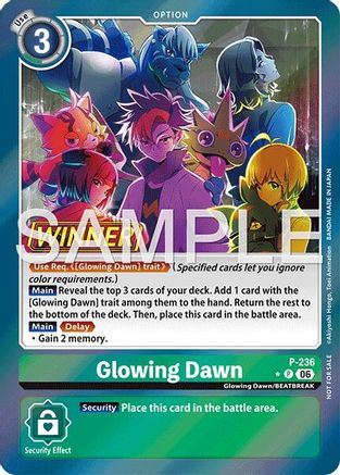 Image of Glowing Dawn (Store Tournament 2026 Vol. 2 Winner Pack) (P-236) - Digimon Promotion Cards Foil