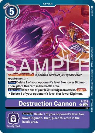 Image of Destruction Cannon (Store Tournament 2026 Vol. 2 Participation Pack) (P-238) - Digimon Promotion Cards