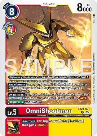 Image of OmniShoutmon (Reprint) (BT21-021) - Advanced Booster Digimon Generation Foil