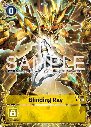 Image of Blinding Ray - BT4-104 (Alternate Art) (BT4-104) - Dual Revolution Foil