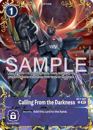 Image of Calling From the Darkness - BT7-107 (Alternate Art) (BT7-107) - Dual Revolution Foil