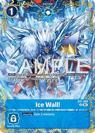 Image of Ice Wall! - EX1-068 (Alternate Art) (EX1-068) - Dual Revolution Foil