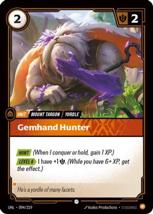 Image of Gemhand Hunter (094/219) - Unleashed Foil