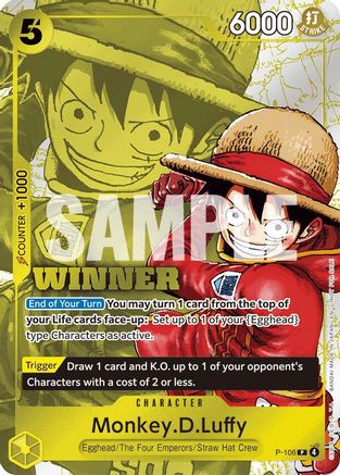Image of Monkey.D.Luffy (Winner Pack 2026 Vol. 2) (P-106) - One Piece Promotion Cards Foil