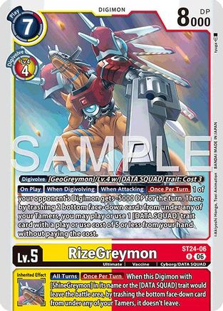 Image of RizeGreymon (ST24-06) - Starter Deck 24: Data Squad Foil