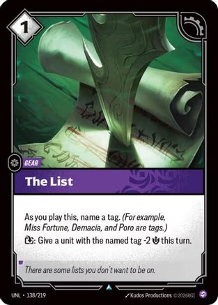 Image of The List (138/219) - Unleashed Foil