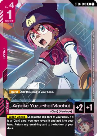 Image of Amate Yuzuriha (Machu) (World Championship Regionals 26-27 Season 1) (ST06-009) - Gundam Promotional Cards Holofoil