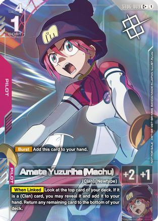 Image of Amate Yuzuriha (Machu) (World Championship Regionals 26-27 Season 1) (Finalist) (ST06-009) - Gundam Promotional Cards Holofoil
