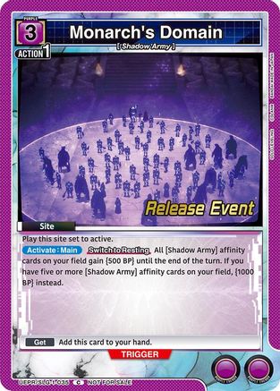 Image of Monarch's Domain (UE17BT/SLG-1-035) - UE17BT SOLO LEVELING Release Event Cards