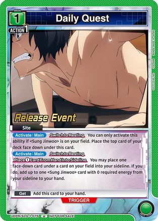 Image of Daily Quest (UE17BT/SLG-1-075) - UE17BT SOLO LEVELING Release Event Cards