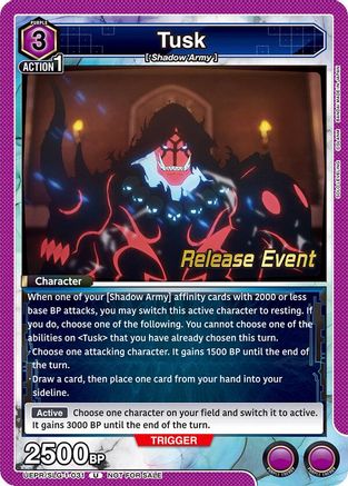 Image of Tusk (UE17BT/SLG-1-031) - UE17BT SOLO LEVELING Release Event Cards