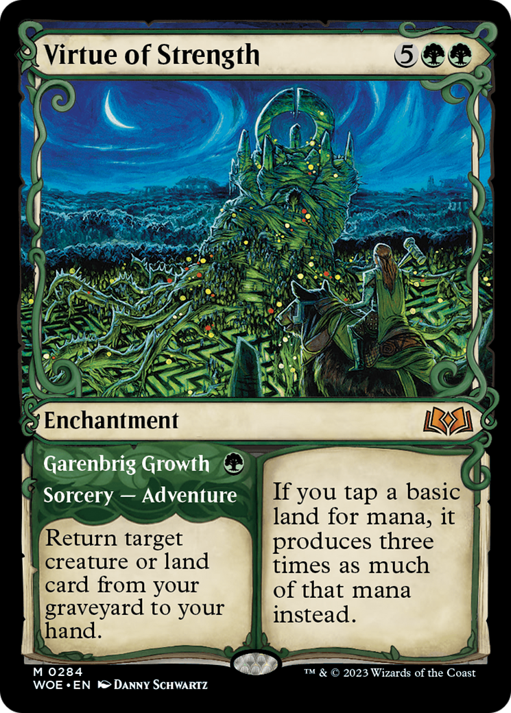 Image of Virtue of Strength // Garenbrig Growth (Showcase) [Wilds of Eldraine]