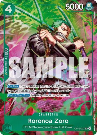 Image of Roronoa Zoro (OP13-037) (OP13-037) - Adventure on Kami's Island Foil