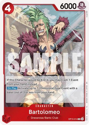 Image of Bartolomeo (OP15-014) - Adventure on Kami's Island Foil