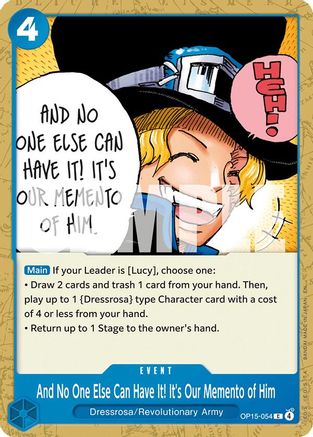 Image of And No One Else Can Have It! It's Our Memento of Him (OP15-054) - Adventure on Kami's Island