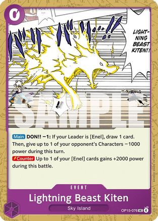 Image of Lightning Beast Kiten (OP15-076) - Adventure on Kami's Island