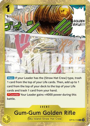 Image of Gum-Gum Golden Rifle (OP15-116) - Adventure on Kami's Island Foil