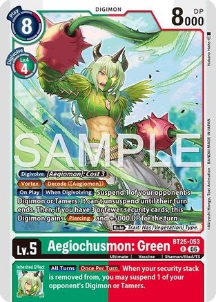 Image of Aegiochusmon: Green (BT25-053) - Dual Revolution Foil
