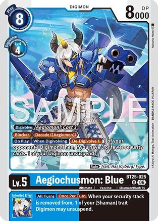 Image of Aegiochusmon: Blue (BT25-025) - Dual Revolution Foil