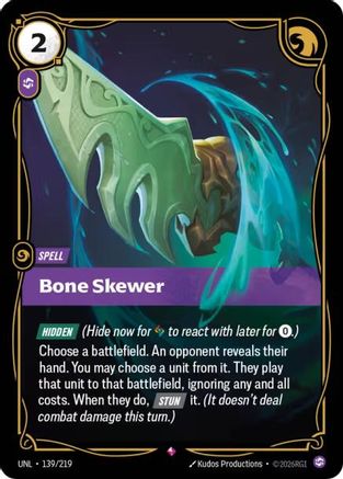 Image of Bone Skewer (139/219) - Unleashed Foil