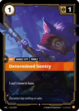 Image of Determined Sentry (111/219) - Unleashed Foil