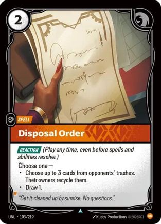 Image of Disposal Order (103/219) - Unleashed Foil