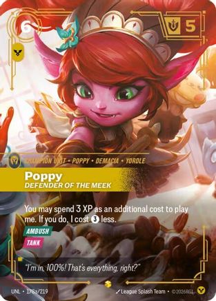Image of Poppy - Defender of the Meek (Alternate Art) (178a/219) - Unleashed Foil