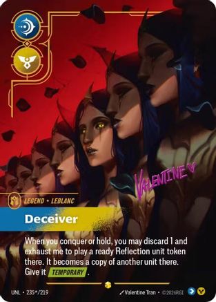 Image of LeBlanc - Deceiver (Signature) (235*/219) - Unleashed Foil