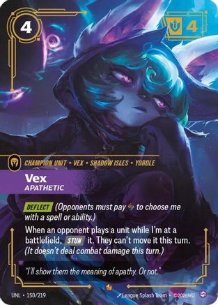 Image of Vex - Apathetic (150/219) - Unleashed Foil
