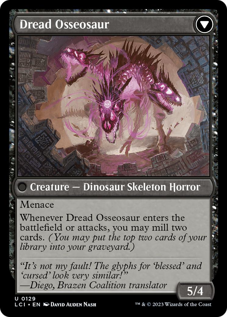 Image of Visage of Dread // Dread Osseosaur [The Lost Caverns of Ixalan]