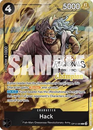Image of Hack (Regionals Champion Card Set 26-27) (OP12-089) - One Piece Promotion Cards Foil
