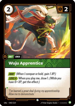 Image of Wuju Apprentice (040/219) - Unleashed Foil