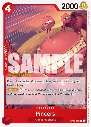 Image of Pincers (OP15-013) - Adventure on Kami's Island Release Event Cards