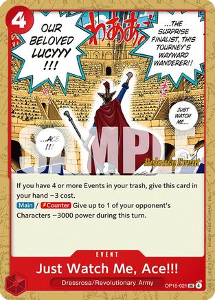 Image of Just Watch Me, Ace!!! (OP15-021) - Adventure on Kami's Island Release Event Cards